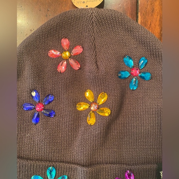 NWT NATURAL LIFE EMBELLISHED BEANIE - Picture 2 of 3